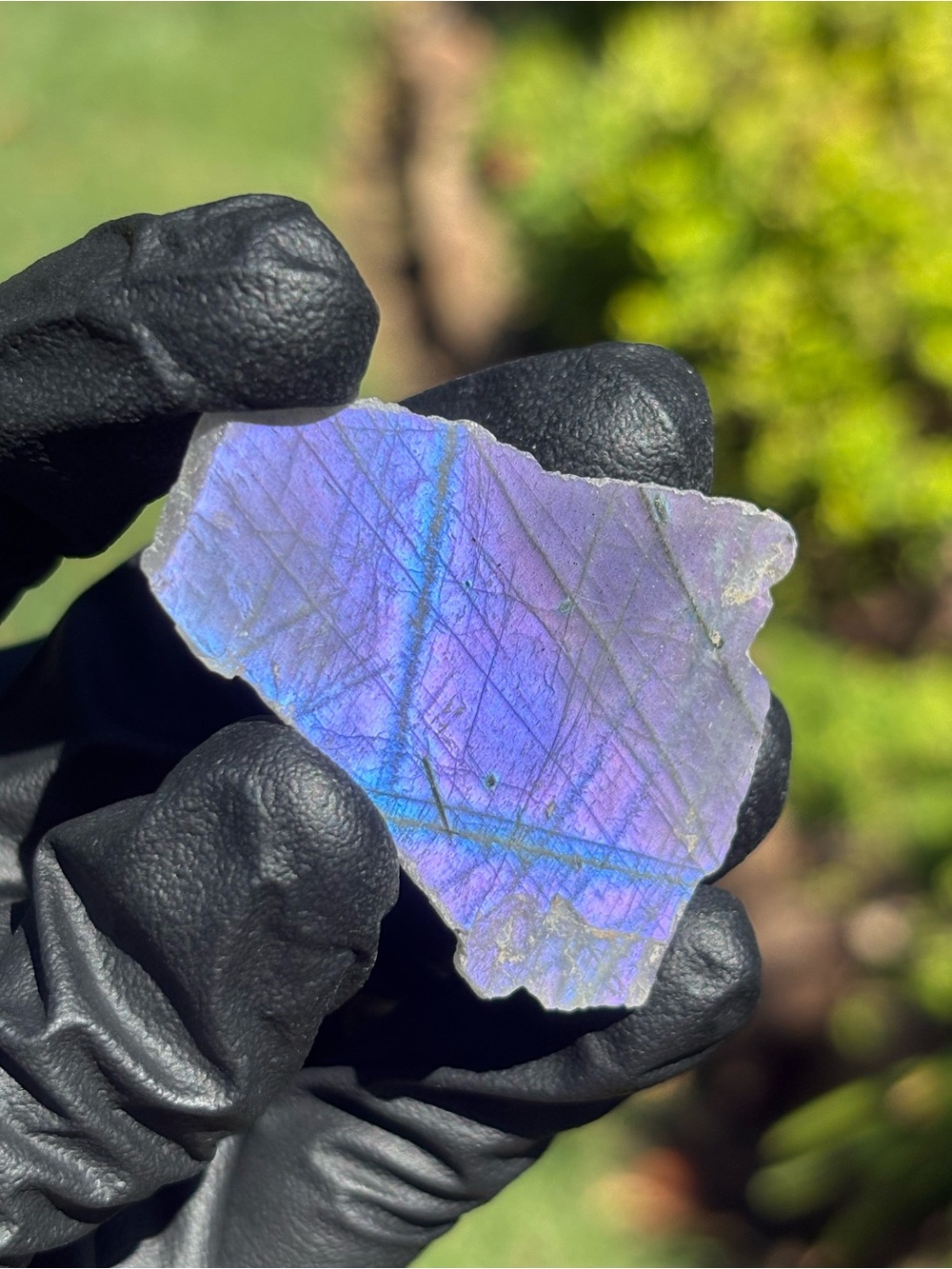 Discounted* Labradorite Small Crystal Slab - Chipped